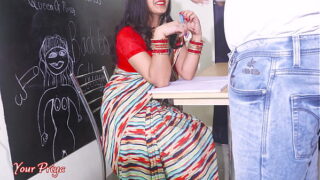 Priya Hot teacher joined first college day and she gets Tight Ass fucked hard Twice until cum Dripping out of ass in Hindi audio